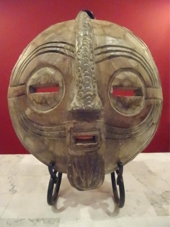 NEPALESE WOOD SHAMAN MASK, ROUND FACE, 12"W, SKU895: NEPALESE WOOD SHAMAN MASK, ROUND FACE, 12"W, SKU895