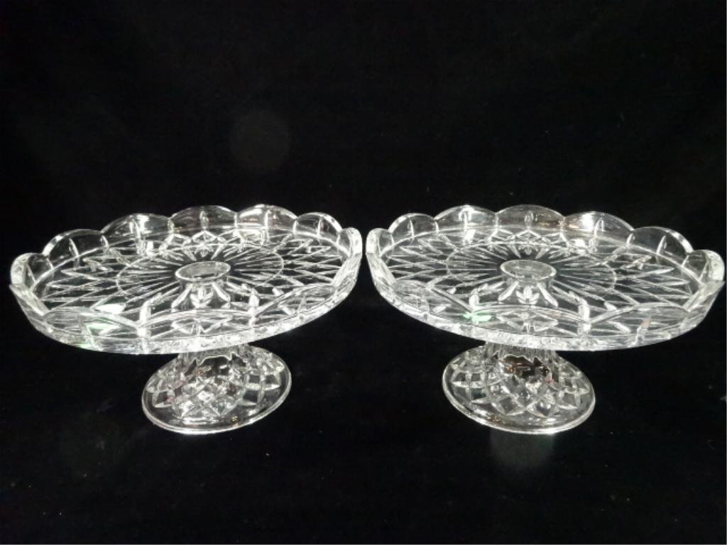 2 IMPERIAL ESTATE CRYSTAL CAKE PEDESTALS, APPROX 5.5" X: 2 IMPERIAL ESTATE CRYSTAL CAKE PEDESTALS, APPROX 5.5" X 10.5"