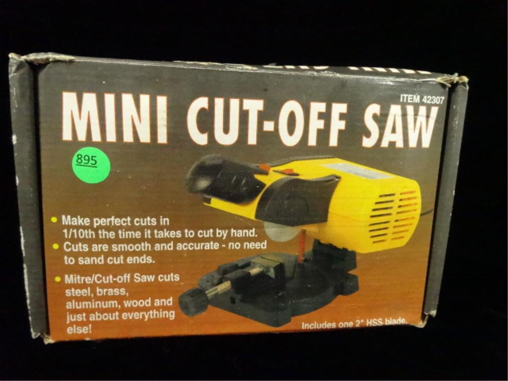 HARBOR FREIGHT MINI CUT OFF SAW, IN ORIGINAL BOX,