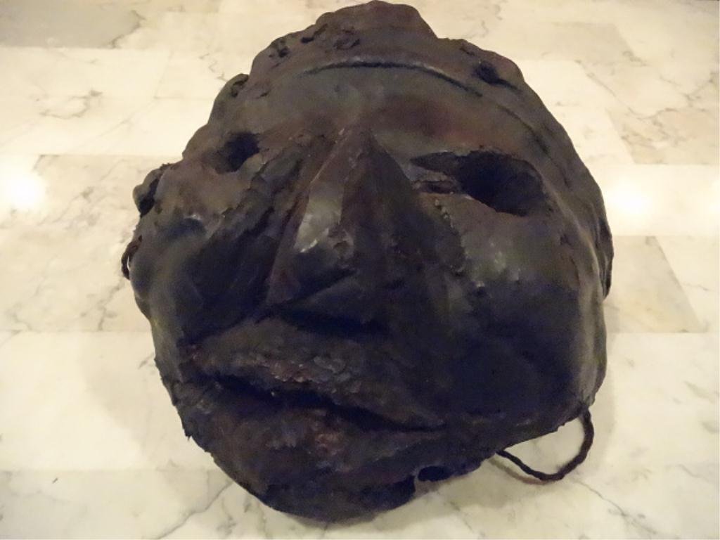 NEPALESE HIMALAYAN CARVED WOOD SHAMAN MASK, 8" X 9",: NEPALESE HIMALAYAN CARVED WOOD SHAMAN MASK, 8" X 9", SKU895