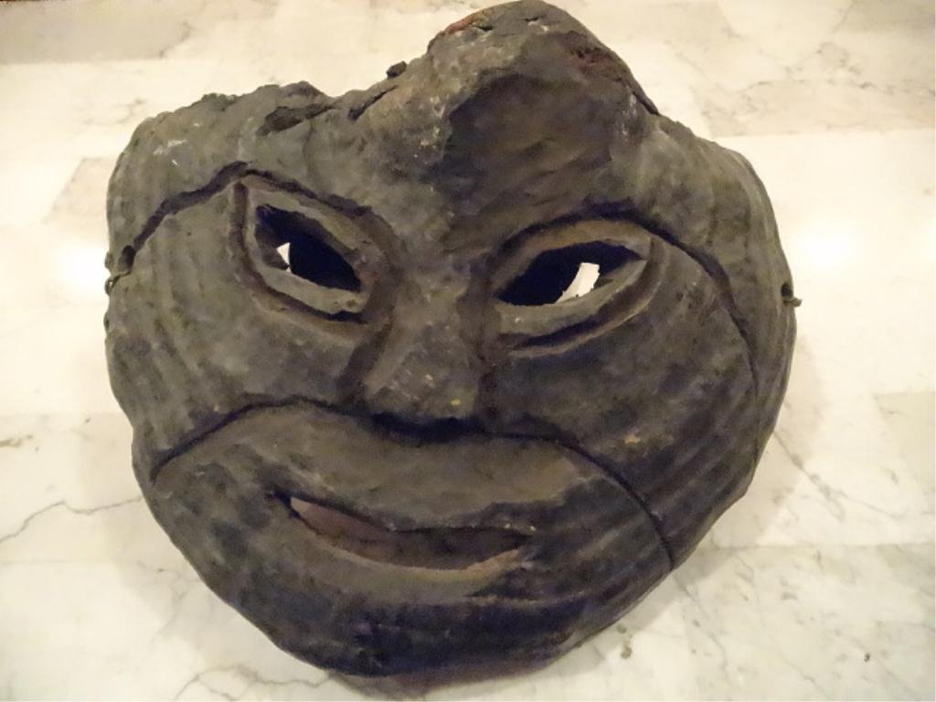 NEPALESE HIMALAYAN CARVED WOOD SHAMAN MASK, 10" X: NEPALESE HIMALAYAN CARVED WOOD SHAMAN MASK, 10" X 8.25", SKU895