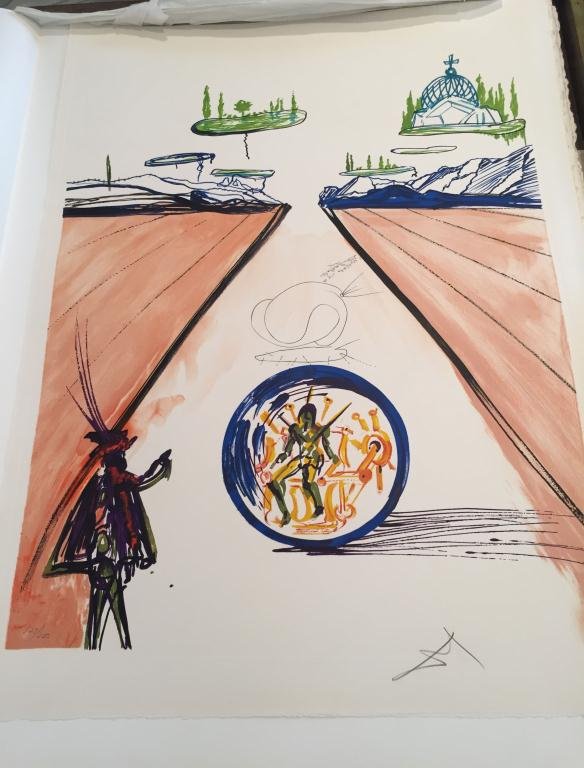 SALVADOR DALI LITHOGRAPH & INTAGLIO ETCHING: "INTRA-UTE: SALVADOR DALI LITHOGRAPH & INTAGLIO ETCHING: "INTRA-UTERINE PARADISIAC LOCOMOTION", FROM THE SERIES "IMAGINATIONS AND OBJECTS OF THE FUTURE". LITHOGRAPH AND INTAGLIO ETCHING, SOME WITH COLLAGE. PRINTE