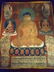 LARGE ANTIQUE TIBETAN THANGKA PAINTING ON LINEN, SEATED