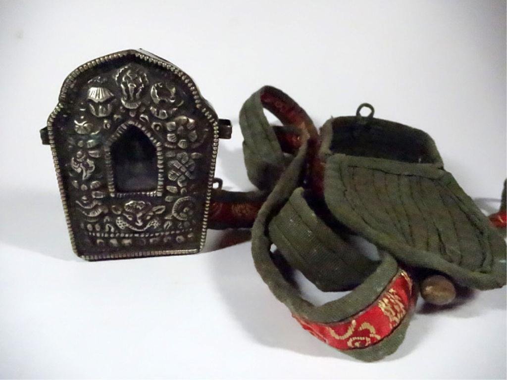 TIBETAN GAU PORTABLE SHRINE, APPROX 3.25" X 2.5": TIBETAN GAU PORTABLE SHRINE, APPROX 3.25" X 2.5"