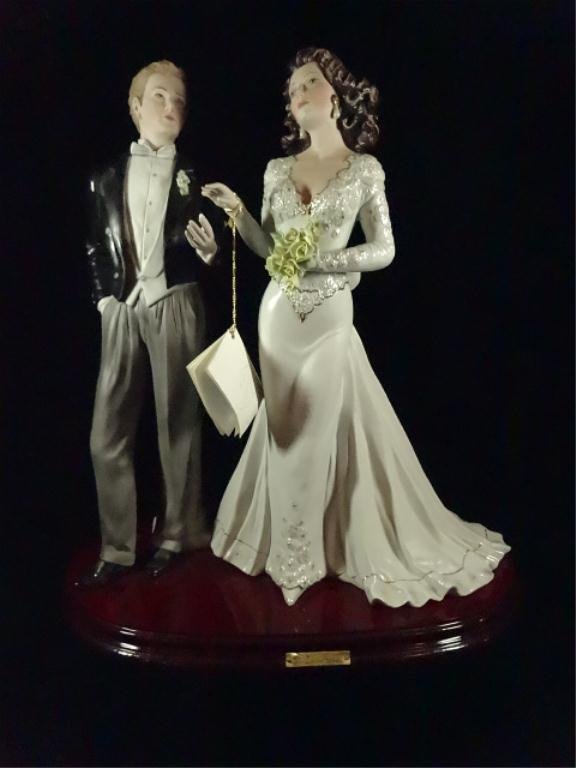 CAPODIMONTE FINE PORCELAIN FIGURINE, BRIDE & GROOM, BY: CAPODIMONTE FINE PORCELAIN FIGURINE, BRIDE & GROOM, BY VITTORIO SABADIN, APPROX 18.5"H, WITH CERTIFICATE