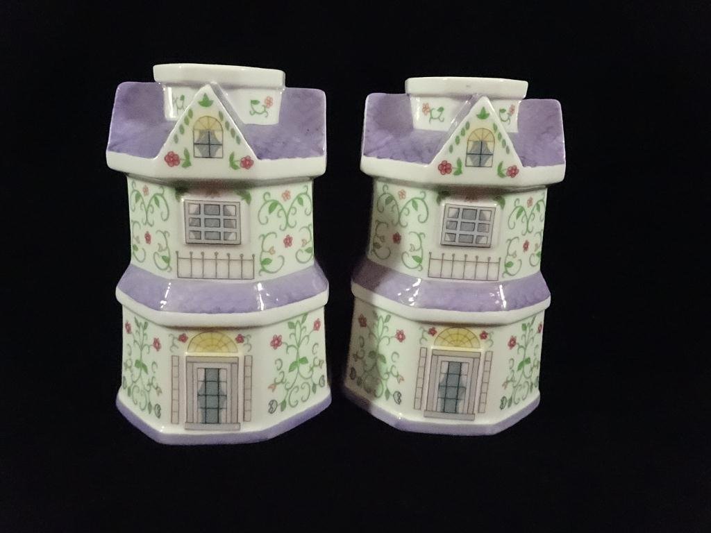 PAIR LENOX VILLAGE PORCELAIN CANDLESTICKS, APPROX: PAIR LENOX VILLAGE PORCELAIN CANDLESTICKS, APPROX 3.75"H, NEVER USED