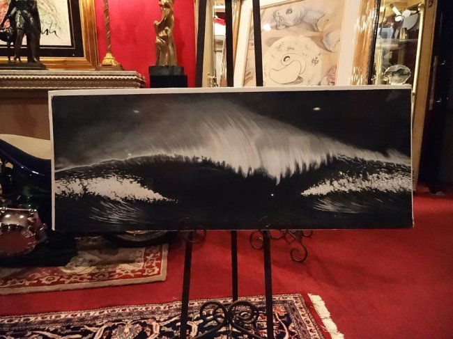 ROBERT LONGO SIGNED SERIGRAPH, "WAVE", LIMITED EDITION: ROBERT LONGO SIGNED SERIGRAPH, "WAVE", LIMITED EDITION FROM LINCOLN CENTER, SIGNED AND DATED '94 LOWER RIGHT, 16" X 40", SKU9996H10