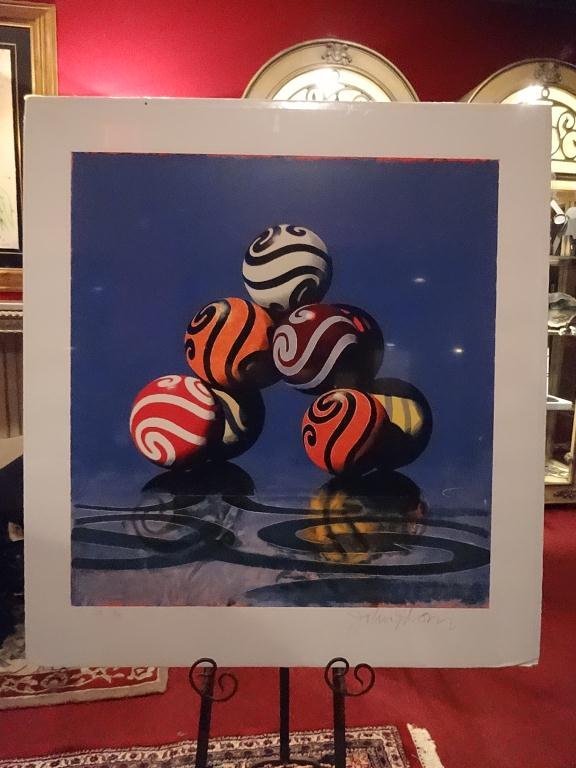 JOHN GIBSON SIGNED SILKSCREEN, "LANDFALL", LIMITED: JOHN GIBSON SIGNED SILKSCREEN, "LANDFALL", LIMITED EDITION FROM LINCOLN CENTER, PENCIL SIGNED LOWER RIGHT, NUMBERED AP 12/18 LOWER LEFT, 34" X 37", SKU9996H10