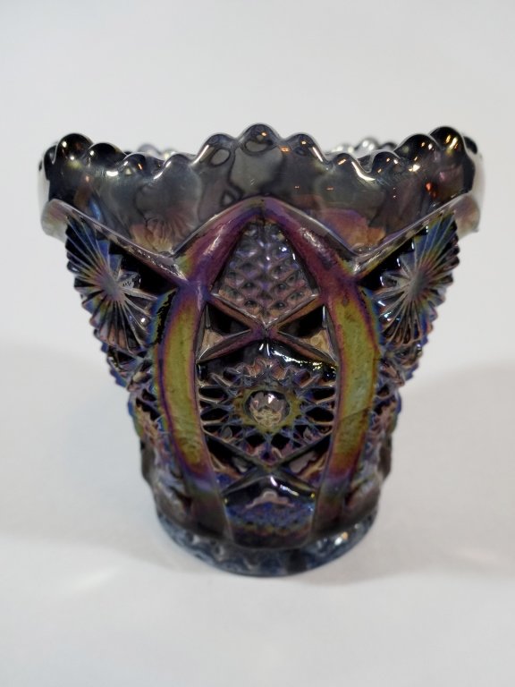 IMPERIAL AMETHYST GLASS TOOTHPICK HOLDER, 2.5" X 2.5": IMPERIAL AMETHYST GLASS TOOTHPICK HOLDER, 2.5" X 2.5"