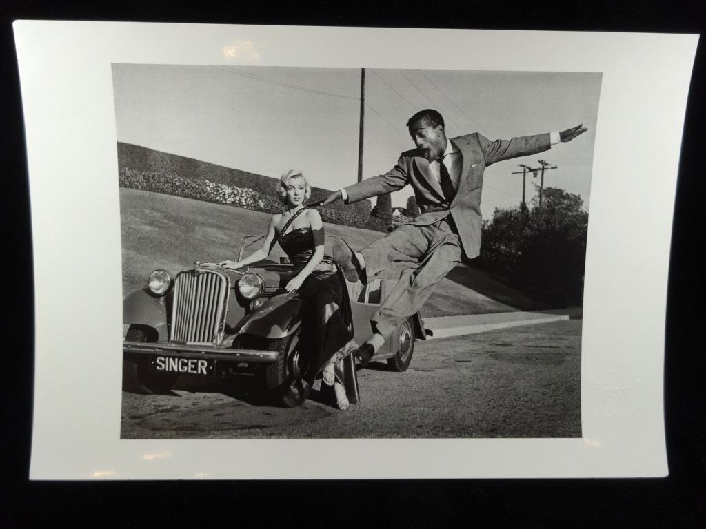 FRANK WORTH ESTATE "MARILYN MONROE AND SAMMY DAVIS JR.: FRANK WORTH ESTATE "MARILYN MONROE AND SAMMY DAVIS JR. BY FRANK WORTH, 1953" LITHOGRAPH, FROM FRANK WORTH'S PHOTO TAKEN ON THE SET OF "HOW TO MARRY A MILLIONAIRE", WITH EMBOSSED FRANK WORTH ESTATE LIM