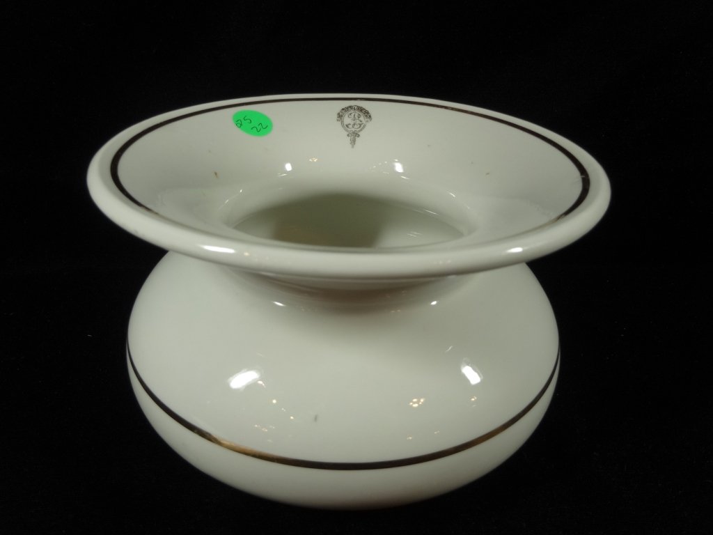 VINTAGE HALL POTTERY SPITTOON / CUSPIDOR, APPROX 4 1/4": VINTAGE HALL POTTERY SPITTOON / CUSPIDOR, APPROX 4 1/4" X 7 3/8"