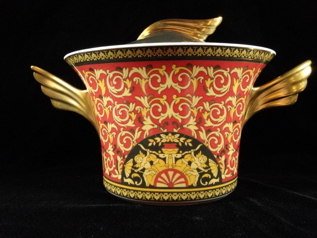 ROSENTHAL CHINA VERSACE MEDUSA COVERED SERVING DISH, (1 of 6)