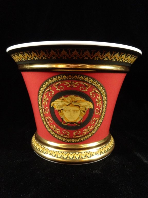 ROSENTHAL CHINA VERSACE MEDUSA MEDIUM BOWL, #1 OF TWO: ROSENTHAL CHINA VERSACE MEDUSA MEDIUM BOWL, #1 OF TWO AVAILABLE, APPROX 5.5" X 7.5"