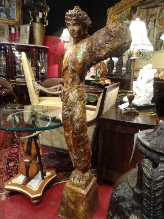 LARGE CERAMIC SCULPTURE, WINGED FIGURE, APPROX 4.5'H (1 of 6)