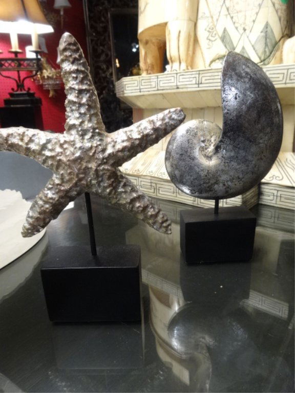 2 PC SET SHELL AND STARFISH TABLETOP DECOR, APPROX 5"H, (1 of 3)