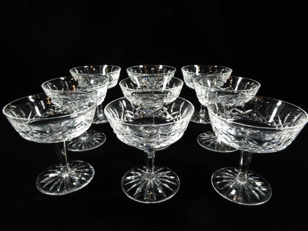 9 WATERFORD CRYSTAL LISMORE SAUCER CHAMPAGNE / SHERBET (1 of 5)