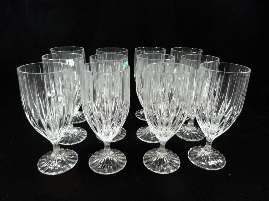 12 CRYSTAL WATER GOBLETS, APPROX 7 3/8"H (1 of 5)