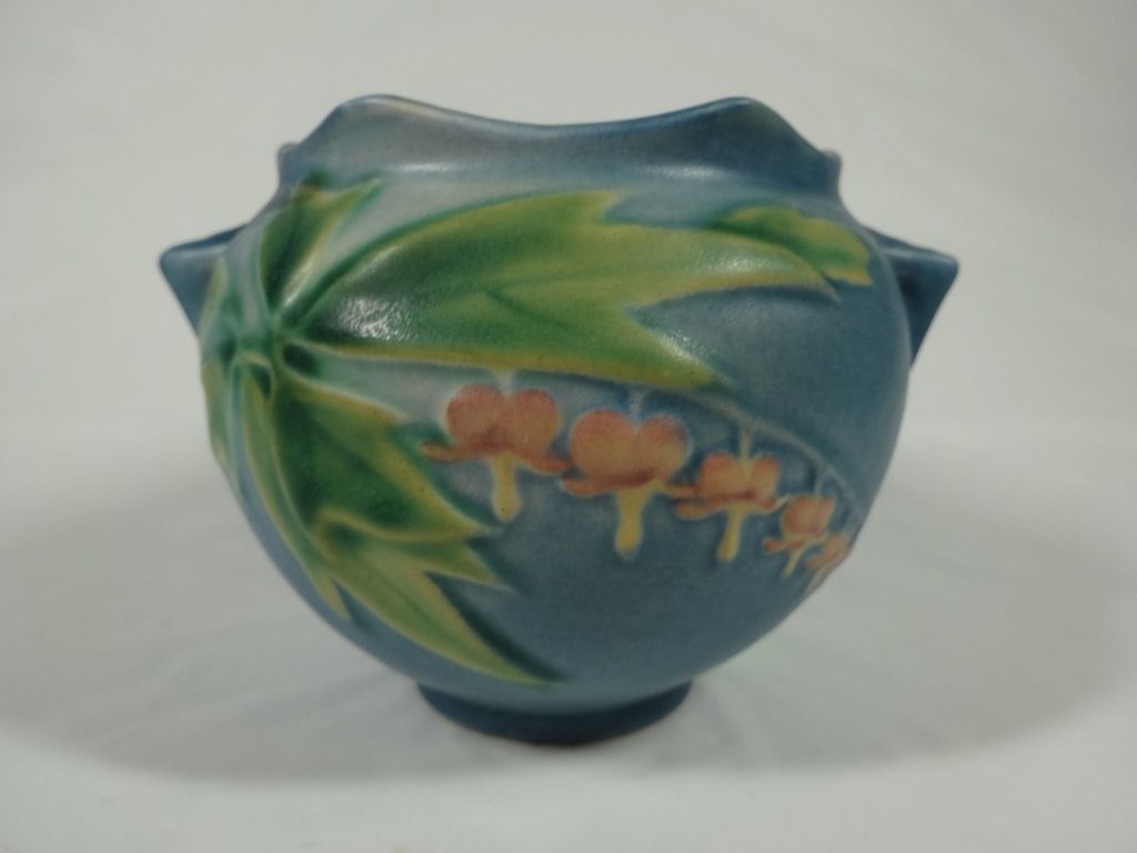 ROSEVILLE POTTERY BLEEDING HEART 3" BOWL, BLUE, 651-3, (1 of 5)