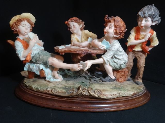LARGE SPANISH PORCELAIN FIGURAL GROUP, CHILDREN PLAYING (1 of 4)