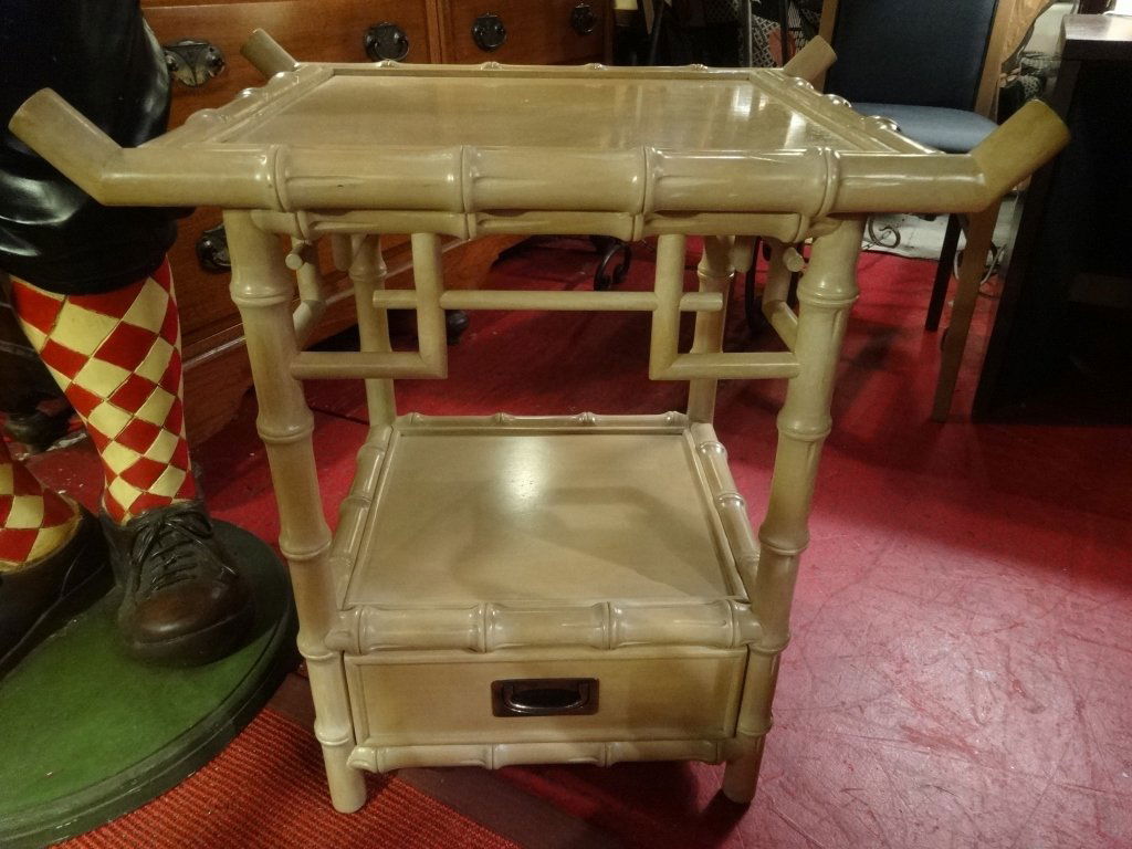 FICKS REED FAUX BAMBOO CHINOISERIE TABLE WITH UNDERTIER (1 of 5)