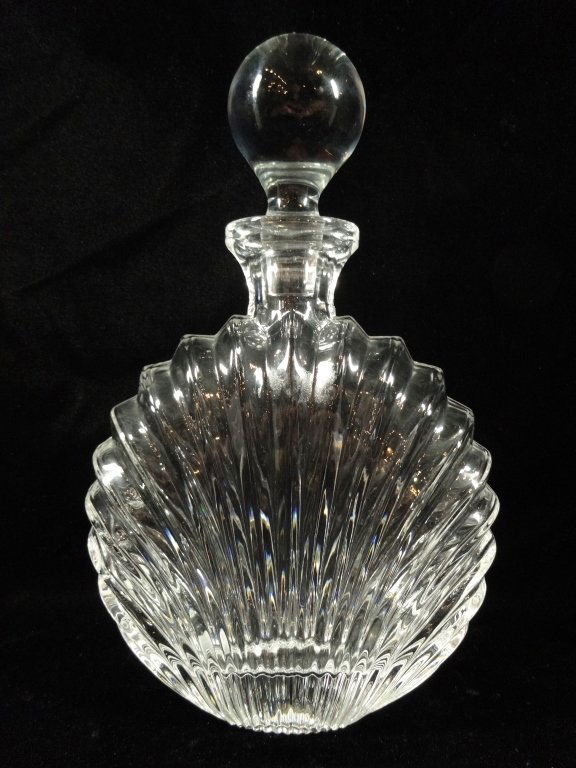 CRYSTAL DECANTER, FAN SHAPED, APPROX 11.5"H (1 of 5)