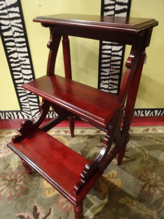 WOOD LIBRARY STEP TABLE, APPROX 25"H, SKU9140.11 (1 of 4)