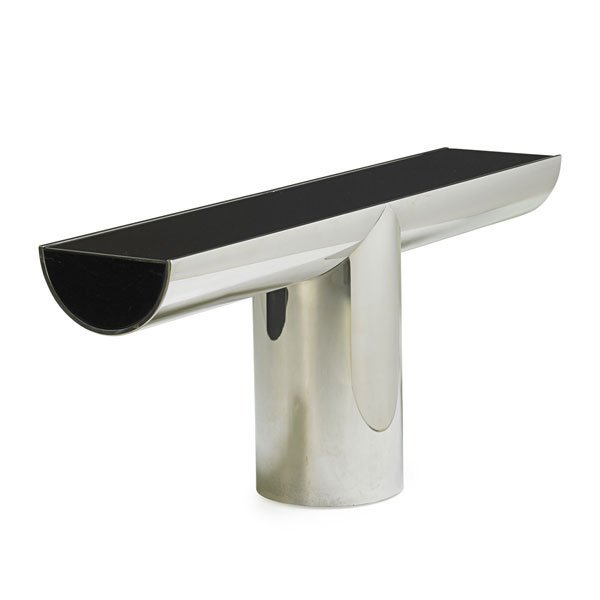 J. WADE BEAM BRUETON STAINLESS STEEL CONSOLE TABLE WITH (1 of 9)