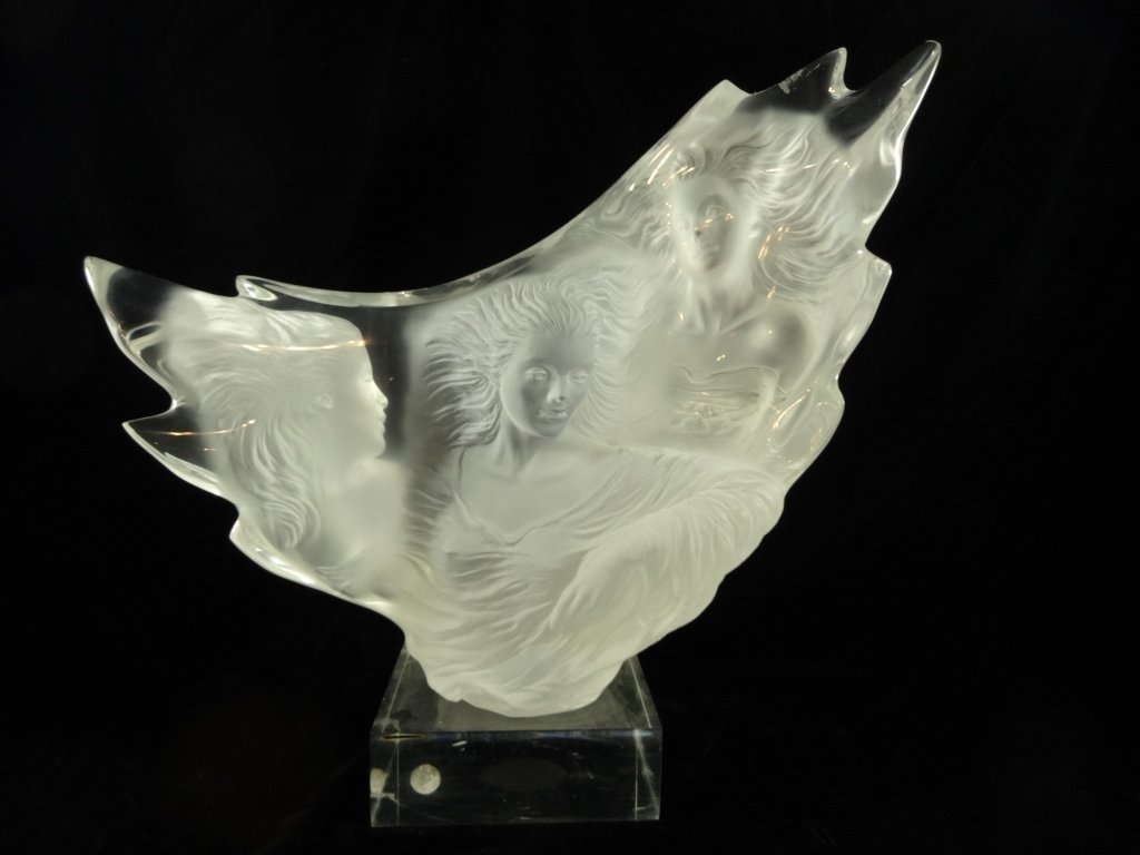 MICHAEL WILKINSON LUCITE SCULPTURE, "GRACES", 3 WOMEN (1 of 10)