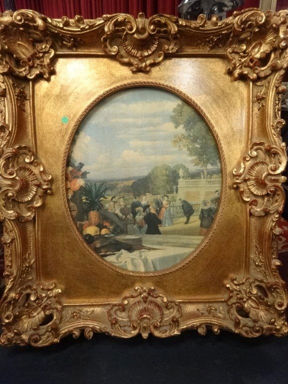 FRAMED GICLEE ON CANVAS, FRENCH CHATEAU SCENE, IN (1 of 4)