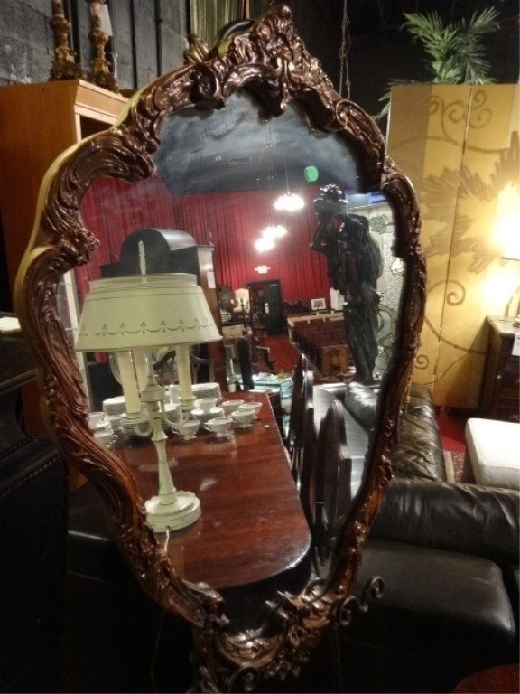 LOUIS XV STYLE GOLD GILT WOOD FRAME MIRROR, APPROX 3' X (1 of 4)