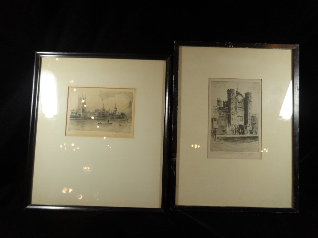 2 VINTAGE ETCHINGS, PALACE OF WESTMINSTER LONDON, AND (1 of 10)