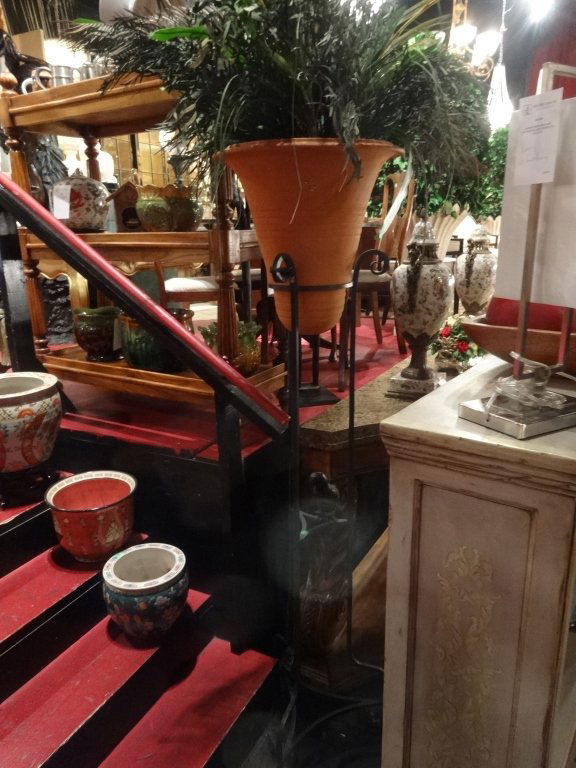 TALL WROUGHT IRON PLANT STAND WITH IRON PARROT, APPROX (1 of 7)