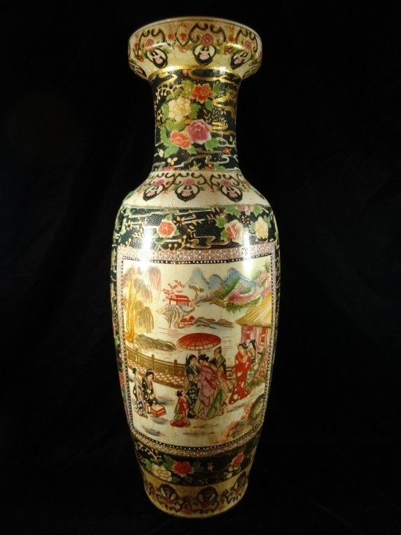 LARGE ROYAL SATSUMA VASE, APPROX 23.5"H (1 of 7)