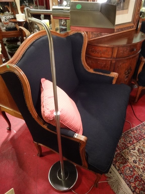 PAIR MODERN NICKEL FINISH FLOOR LAMPS, ADJUSTABLE (1 of 6)