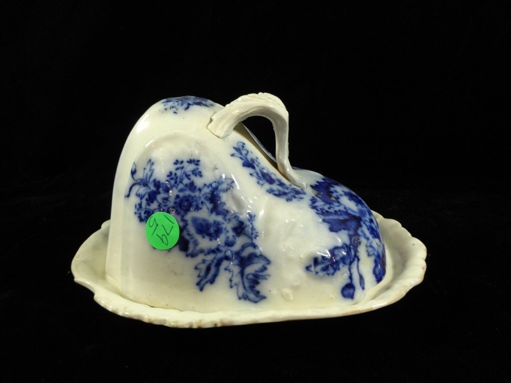 FLOW BLUE CHEESE TRAY WITH LID, APPROX 5" X 8" (1 of 7)