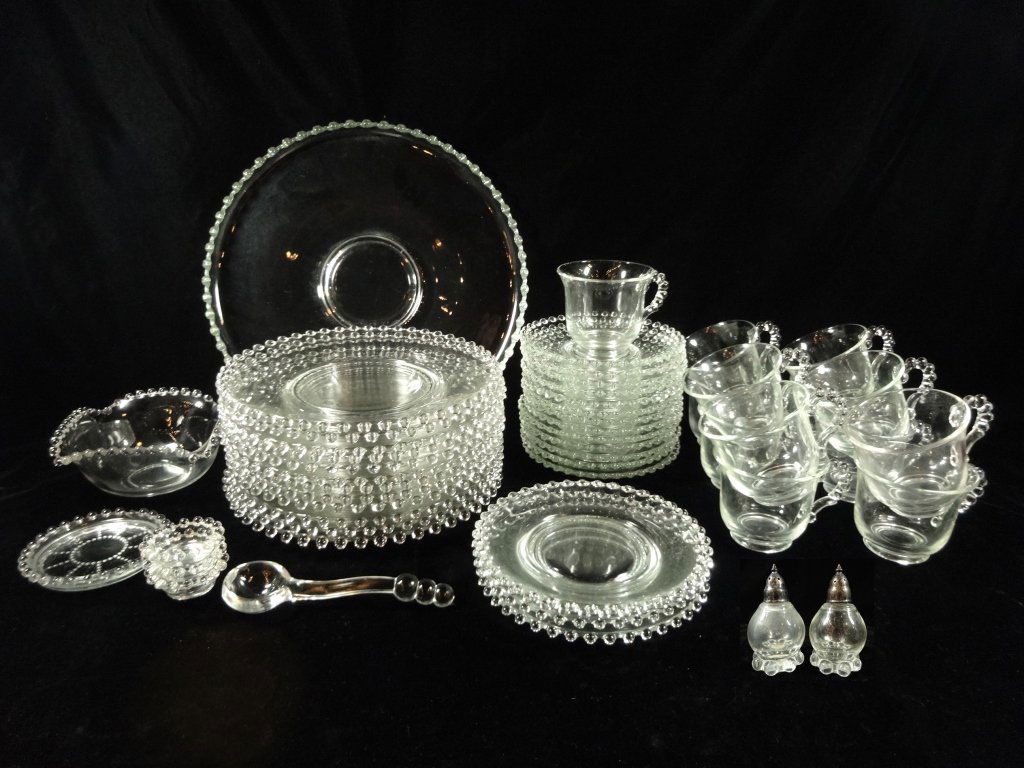50 PC IMPERIAL GLASS, CANDLEWICK HOBNAIL PATTERN,