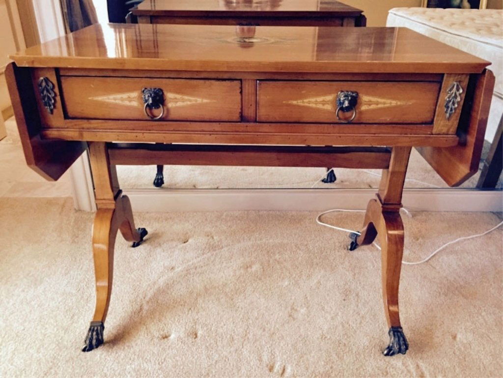 ANTENORE WOODART BEIDERMEIER DROP LEAF CONSOLE TABLE (1 of 10)