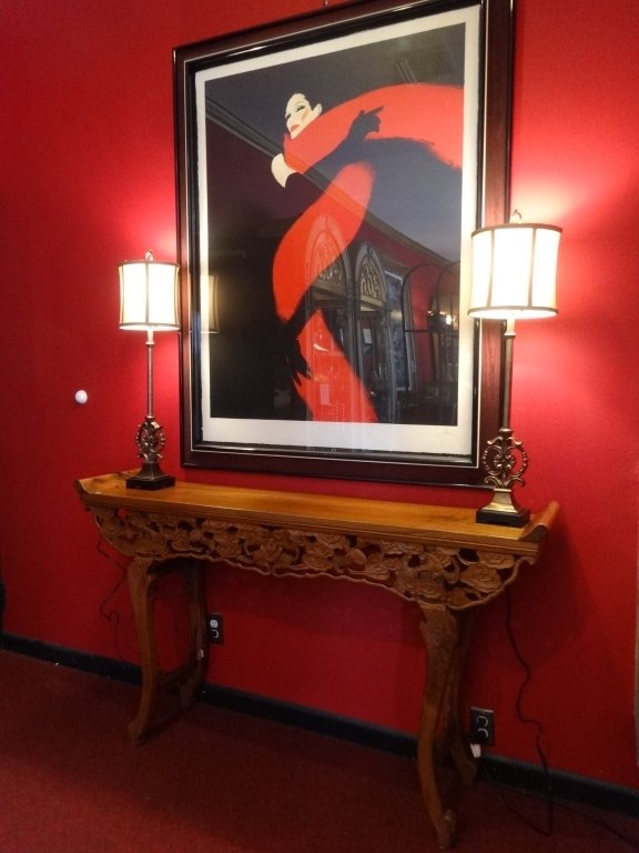 CHINESE CARVED WOOD ALTAR TABLE, APPROX 5.5'W, (1 of 5)