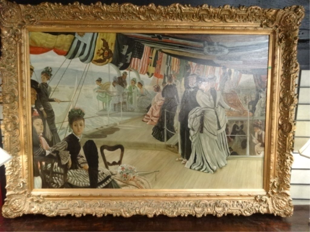 HUGE 7 FT OIL ON CANVAS PAINTING JAMES TISSOT (1 of 10)