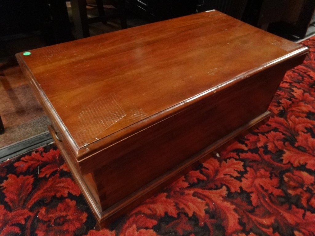 ANTIQUE WOOD CHEST, APPROX 3'W, VERY GOOD CONDITION (1 of 3)