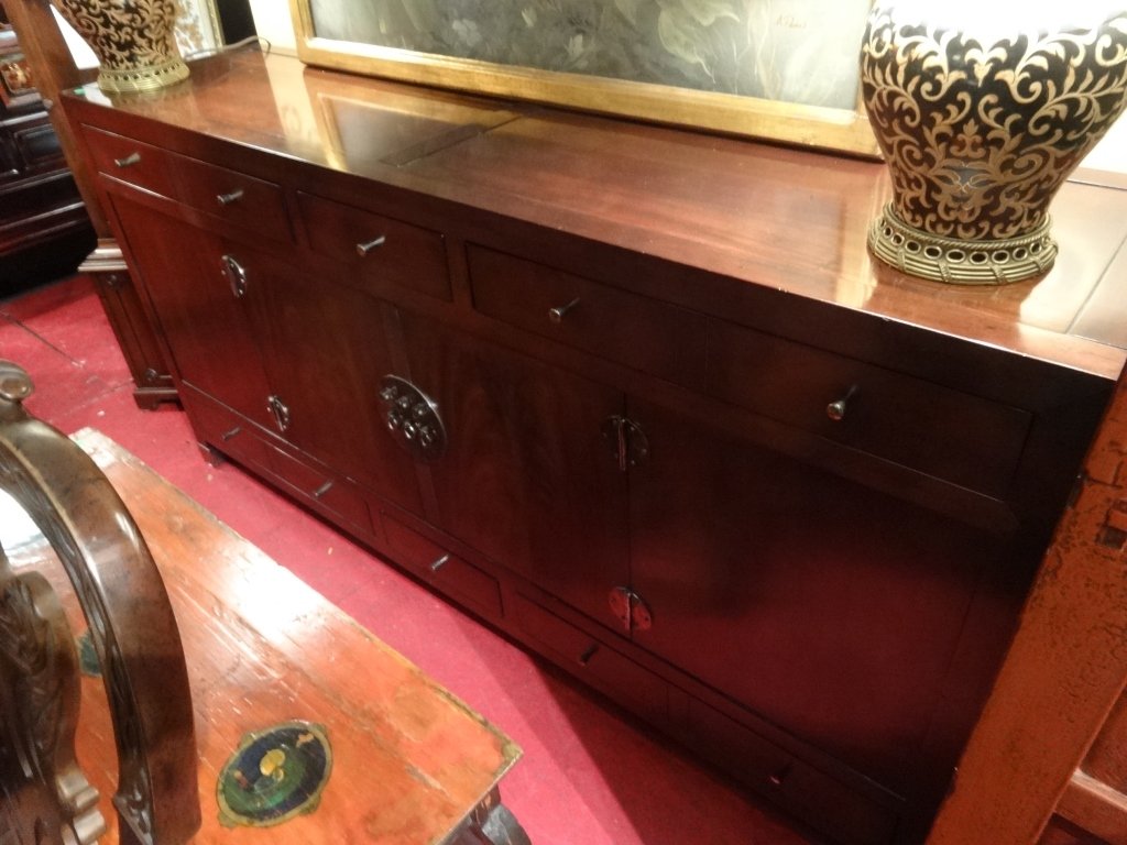 ASIAN STYLE CHEST, DARK FINISH, 10 DRAWERS WITH 2 DOOR (1 of 4)