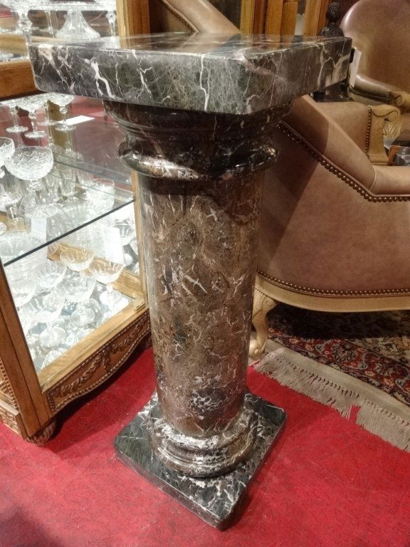 MARBLE DORIC COLUMN PEDESTAL, #1 OF TWO SIMILAR, APPROX (1 of 4)