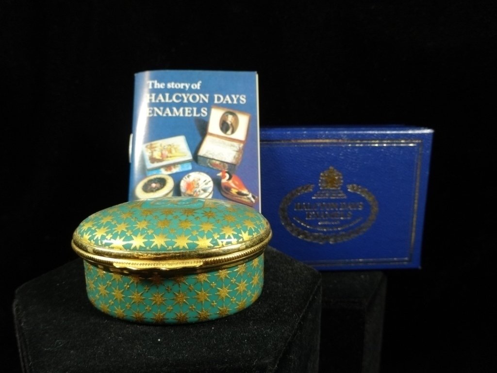 HALCYON DAYS ENAMEL BOX, "60", APPROX 7/8" X 2", WITH (1 of 5)