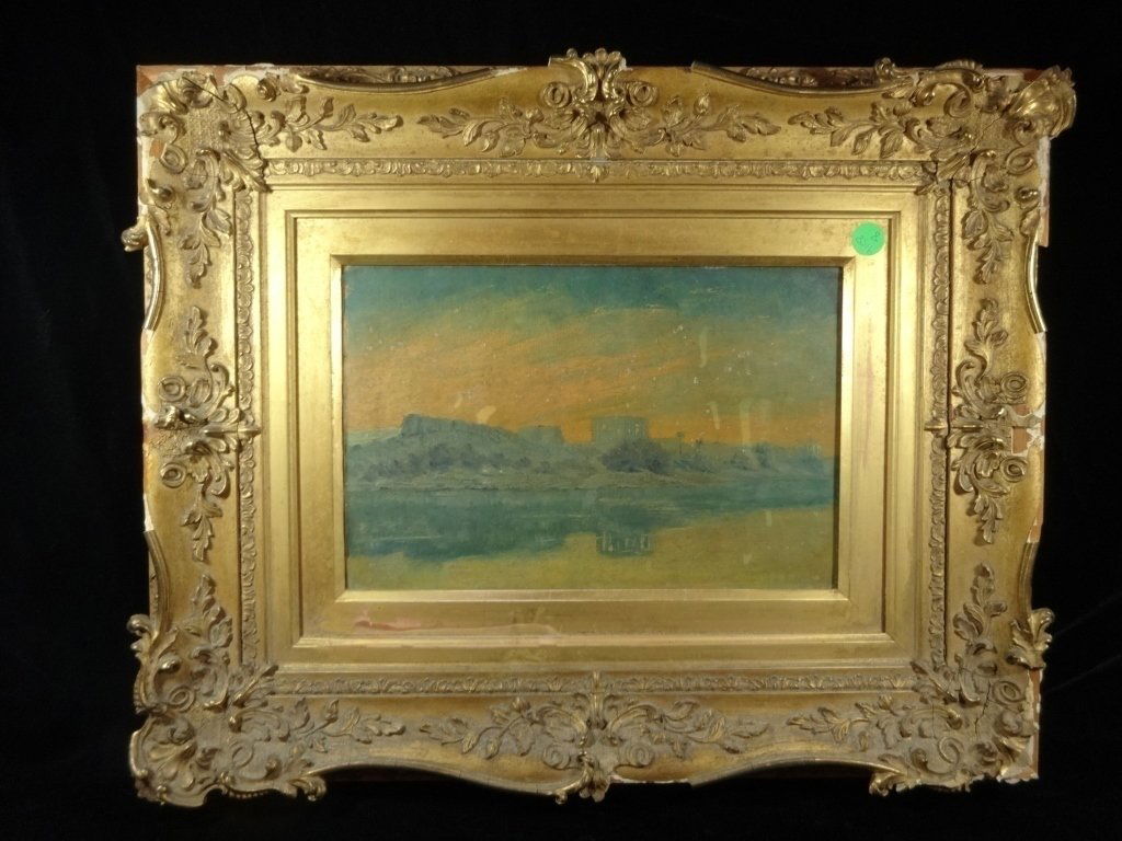 HUDSON RIVER SCHOOL OIL PAINTING ON BOARD, LANDSCAPE (1 of 10)