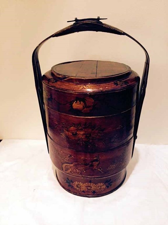 SOUTHEAST ASIAN POLYCHROME WOOD WEDDING BASKET WITH (1 of 5)