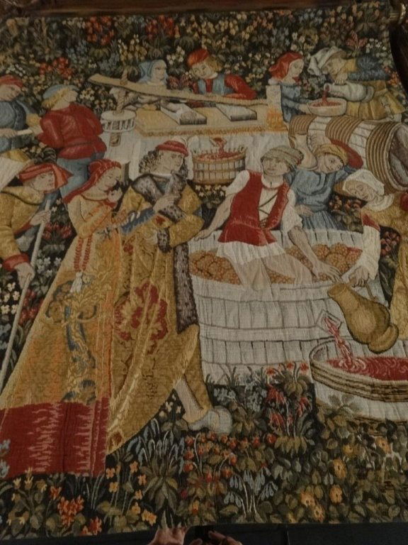 LARGE RENAISSANCE STYLE TAPESTRY, FIGURAL SCENE, (1 of 5)