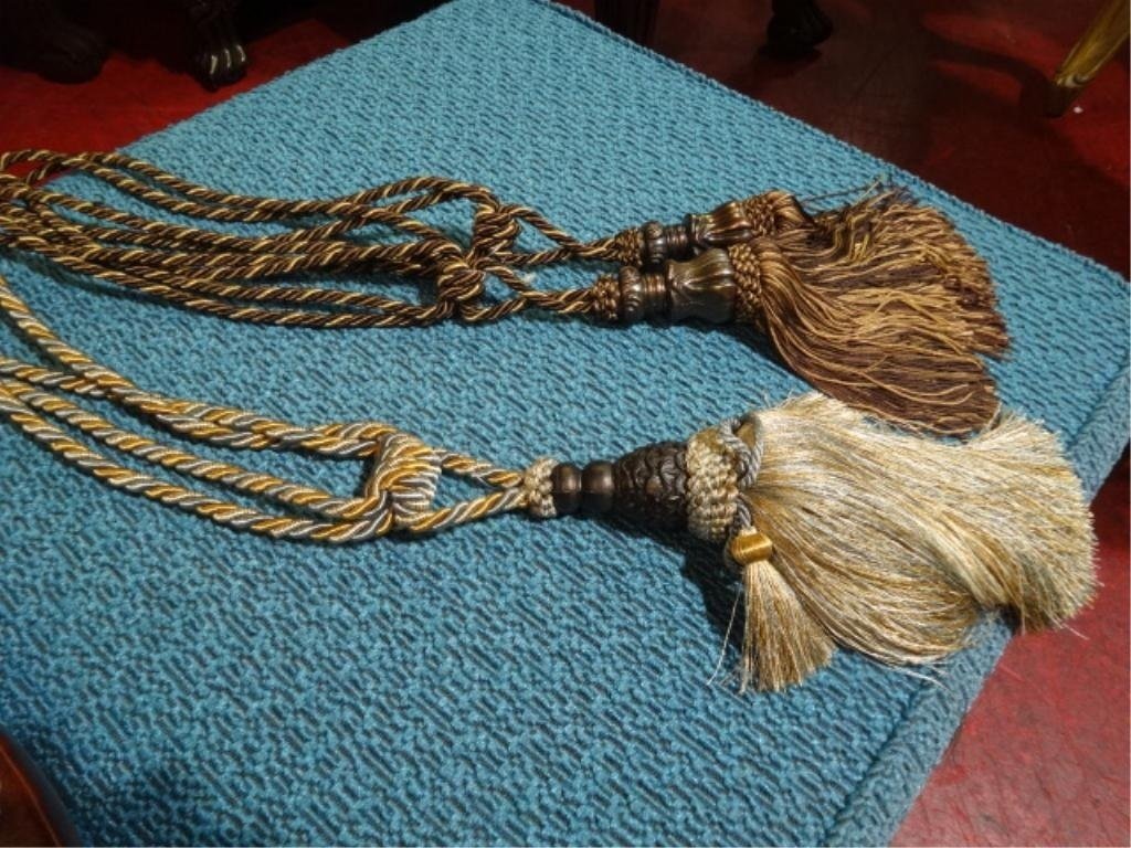 3 PC TASSELS, NEW, 2 GOLD, ONE IVORY, APPROX 25"H,: 3 PC TASSELS, NEW, 2 GOLD, ONE IVORY, APPROX 25"H, SKU895