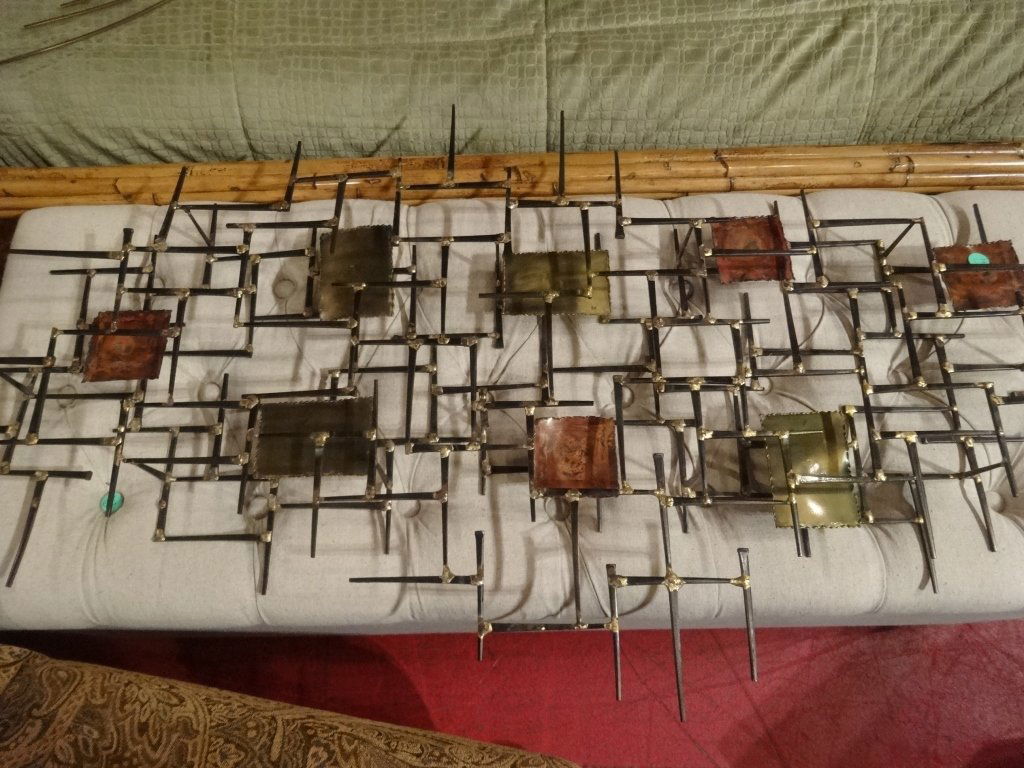 MID CENTURY BRUTALIST CURTIS JERE STYLE METAL (1 of 4)