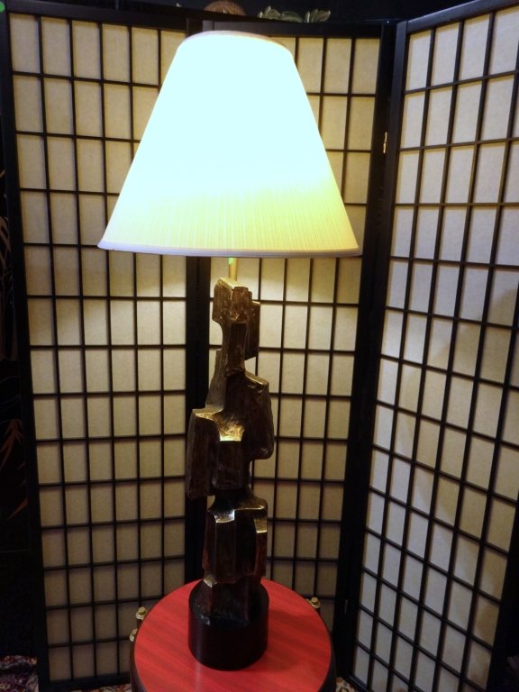 LARGE MAURIZIO TEMPESTINI FOR LAUREL BRUTALIST LAMP (1 of 3)