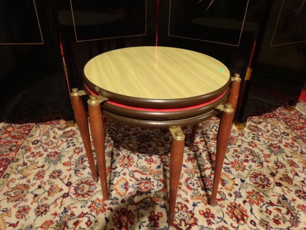 3 PC MID CENTURY MODERN STACKING TABLE, 1950's/60's, (1 of 6)